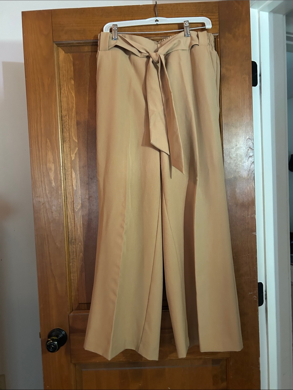 Lane Bryant Camel Tie-Waist Wide Leg Pants women's size 12S ( short)